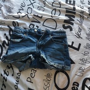 Light blue jean shorts